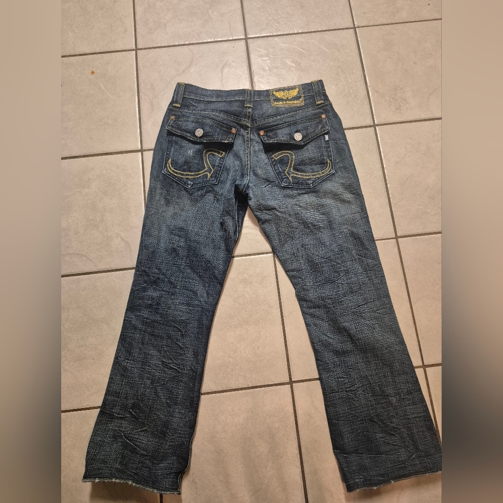 Rock & Republic Jeans Mens Boot Cut 31x28 Denim Melt Down Blue - Picture 3 of 5